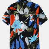Hand Drawn Floral Print Revere Shirt