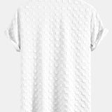 Checkerboard Textured Button Up Shirt