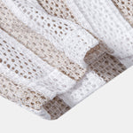 Striped Mesh Cuban Shirt & Linen Drawstring Shorts Set