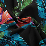 Tropical Plants Print Shirt & Drawstring Swim Shorts Set