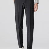 Contrast Stripe Trim Waffle Knit Polo & Slim Fit Tapered Trousers Set
