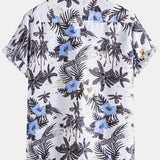 Flowers Print Lapel Shirts