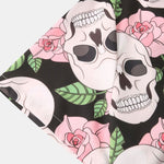 Skull Rose Print Button Up Shirt
