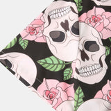 Skull Rose Print Button Up Shirt