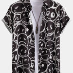 Smiley Print Button Up Shirt