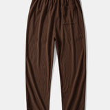 Long Sleeved Contrast Corduroy Hooded Shirt & Corduroy Pants Set