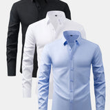 3 Pieces Long Sleeve Button Up Dress Shirt