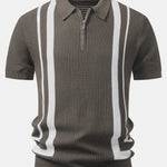 Contrast Zipper Polo & Slim Fit Tapered Trousers Set