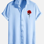Rose Print Button Up Shirt