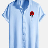 Rose Print Button Up Shirt