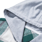 Contrast Flannel Plaid Hooded Overshirt