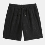 Geometry Textured Cuban Shirt & Shorts Set