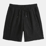 Geometry Textured Cuban Shirt & Shorts Set