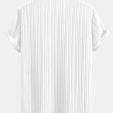 Textured Cuban Collar Pocket Shirt