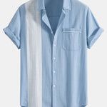 Linen Contrast Button Up Shirt