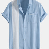 Linen Contrast Button Up Shirt