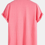 Cotton Blend Lapel Shirts #This Item Will Shrink After Washing, So We