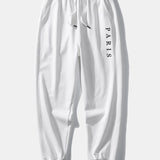 Paris Slogan Print Relax Fit Crew Neck Sweatshirt & Jogging Pants Set