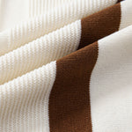 Stripe Geometric Jacquard Knitted Polo Shirt & Tapered Trousers Set