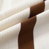 Stripe Geometric Jacquard Knitted Polo Shirt & Tapered Trousers Set