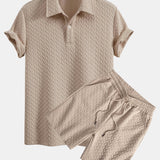 Geometric Jacquard Polo & Geometric Jacquard Shorts Set