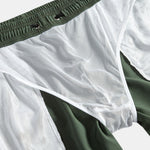 California Palm Tree Print Linen Cotton Shirt & Swim Shorts Set