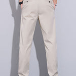 Twist Knit Polo & Elastic Waist Straight Leg Trousers Set