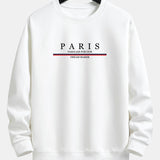 Paris Slogan Print Relax Fit Crew Neck Sweatshirt & Jogging Pants Set
