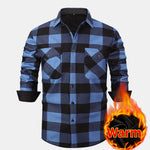Flannel Fleece Lined Plaid Shirt with Pockets