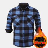 Flannel Fleece Lined Plaid Shirt with Pockets