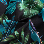 Tropical Plants Print Shirt & Drawstring Swim Shorts Set