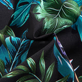 Tropical Plants Print Shirt & Drawstring Swim Shorts Set