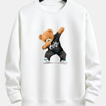 Cool Bear Print Relax Fit Crew Neck Sweatshirt & Jogging Pants Set