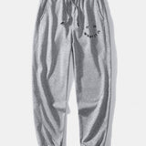 It Is What It Is Print Crew Neck Sweatshirt & Jogging Pants Set