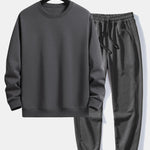 Basic Relax Fit Crew Neck Sweatshirt & Jogging Pants Set
