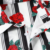 Rose Striped Print Shirt
