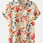 Mushroom Leaves Print Shirt