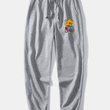 Graffiti Bear Print Relax Fit Crew Neck Sweatshirt & Jogging Pants Set