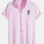 Rose Print Short Sleeve Shirts