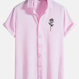Rose Print Short Sleeve Shirts