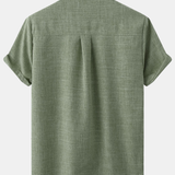 Stand Collar Shirt Whit Pocket