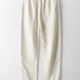 Geometric Striped Jacquard Shirt & Straight Leg Linen Pants Set