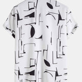 Abstract Print Button Up Shirt