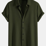 Muscle Fit Textured Button Up Shirt