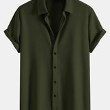 Muscle Fit Textured Button Up Shirt