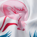 Flamingo Leaf Print Button Up Shirt