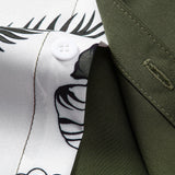 Leaf and Floral Patchwork Button Up Shirt
