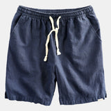 Elephant Geometric Print Shirt & Linen Cotton Blend Drawstring Shorts Set