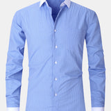 Stripe Contrast Collar Dress Shirt