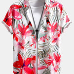 Flower Plants Print Shirt & Swim Shorts Set